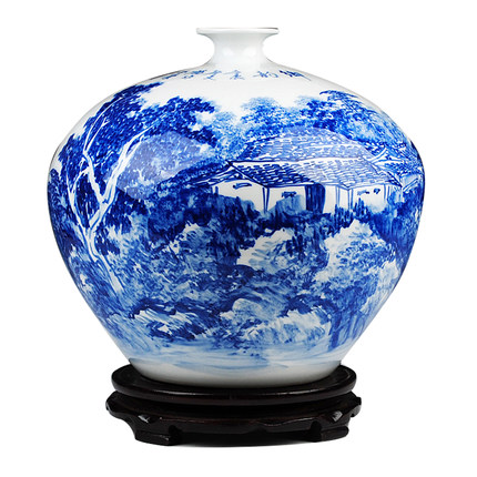 Compatible porcelain for Jahrriesnge Hand blue white landscape painting vase cna0062 Compatible porcelain Jahrriesnge for Hand blue white landscape painting vase cna0062