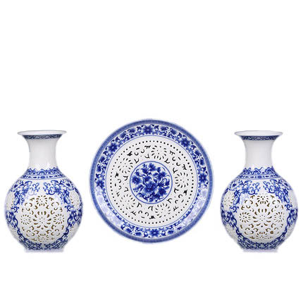 Compatible porcelain for Jahrriesnge hollow vase set 3 pcs cna0907 Compatible porcelain Jahrriesnge for hollow vase set 3 pcs cna0907